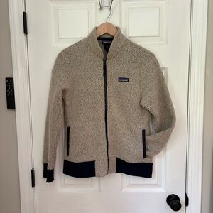 Patagonia Tan Fleece Jacket with Black Trim